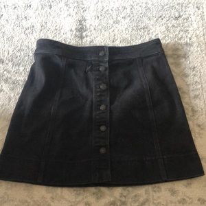 J. Crew mercantile black button up Jean skirt